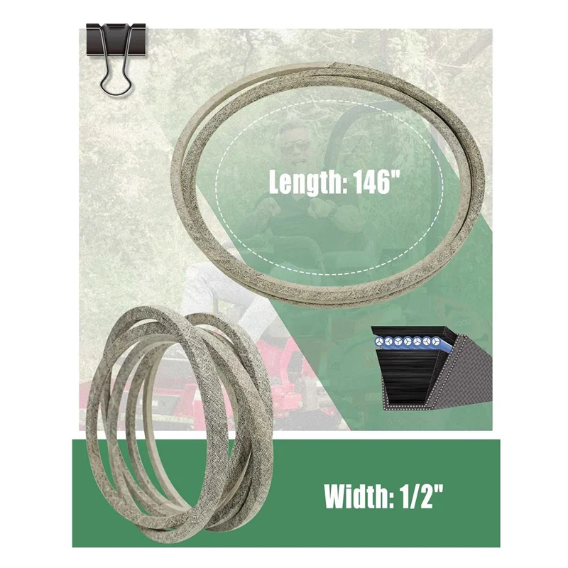 Replacement Mower Belt Fits Country Clipper Jazee 42"-48" Series (SR205, SR210, SR215) - D-3727-W Part