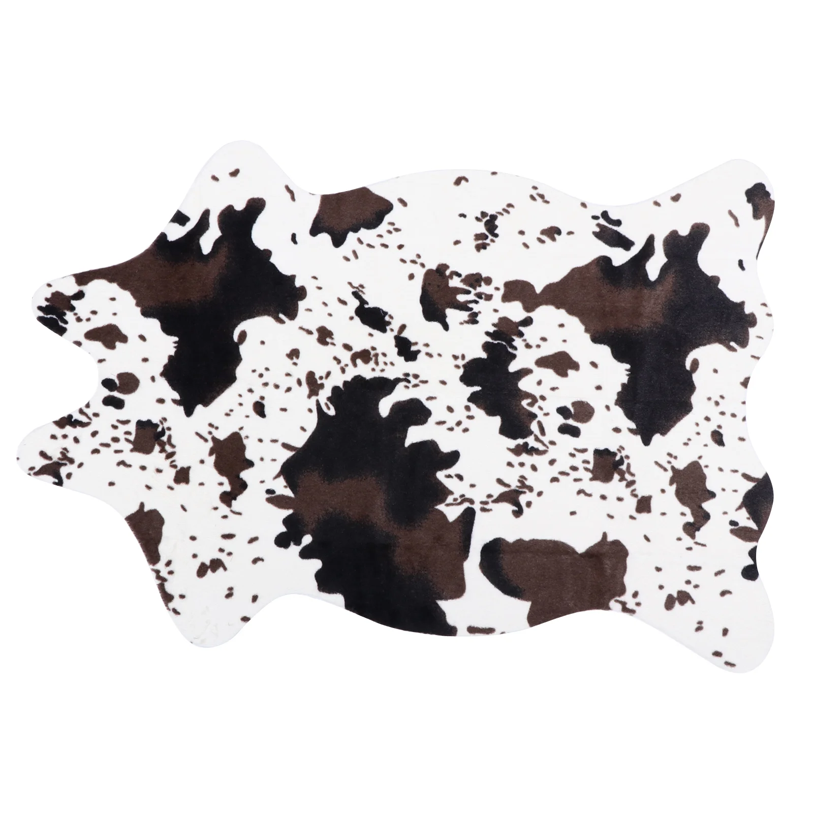 

Imitation Cowhide Rug Faux Mat Area Rugs Door Polyester Simulation Carpet Household Plain Weave Child Indoor