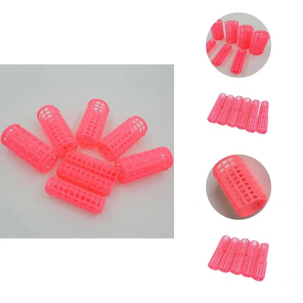 12Pcs  Hair Curlers Universal DIY Plastic Hair Curling Rollers Smooth Surface Stable Mesh Rollers