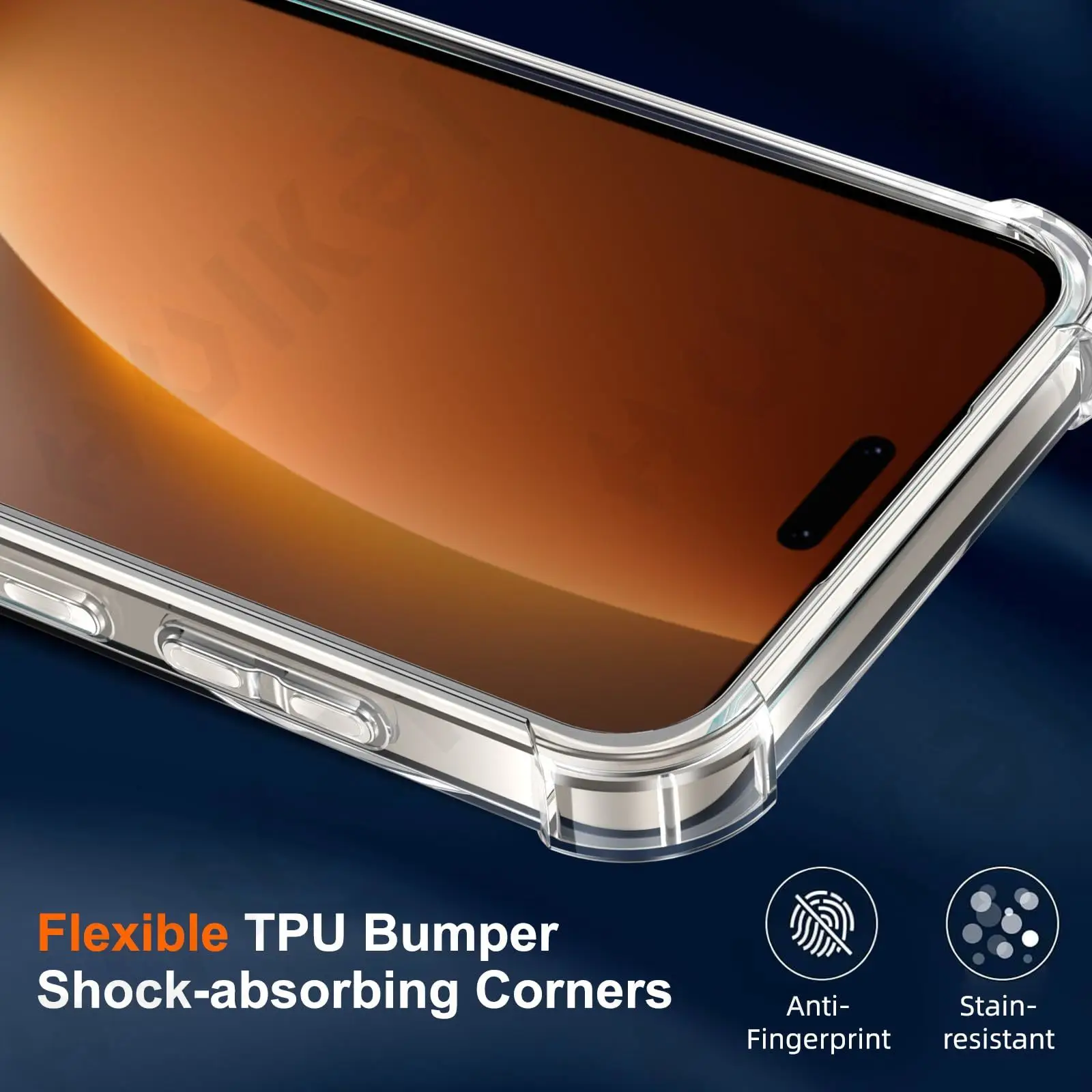 Ultra Soft Transparent TPU Protective Case with Corner Bumper Cushion