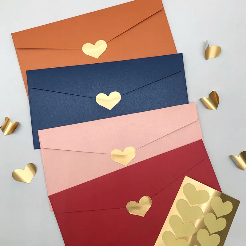 

240PCS Matte Gold Heart Stickers for Valentine's Day Gift Package Decoration Labels Wedding party Love Stickers