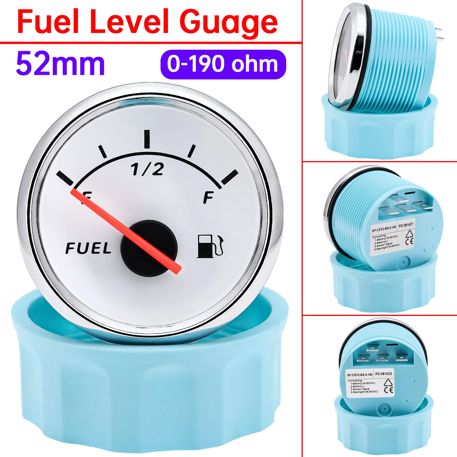 Fuel Gauge 52mm With Fuel Level Sensor 125mm 175mm 275mm 240-33ohm Oil - View #4