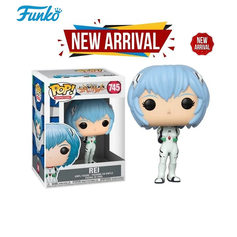 thumbnail image 4 of Figura de vinilo Funko Pop Animetion NEON GENESIS POP EVANGELIONs REI 745#, modelo de muñecos, juguetes para regalo de cumpleaños, 4 of 5