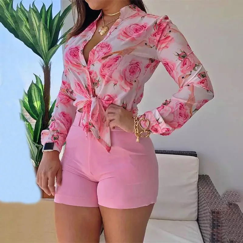 Light Mature Digital Print Stand Collar Long Sleeve Shirt Ladies Top Hot and Sexy Casual Shirts  Womens Tops Sand Beach
