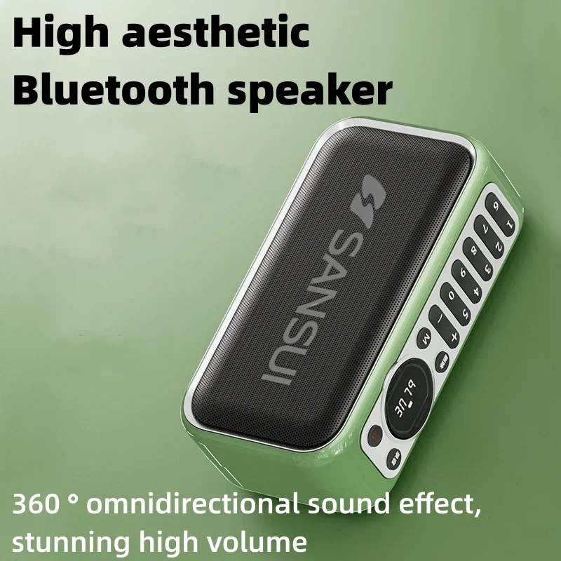 Sansui F35 Altoparlanti Bluetooth Wireless Portatili Radio Fm Subwoofer Hi-Fi Per Esterni Supporta L'Uscita Delle Cuffie Usb Drive Tf Card Aux