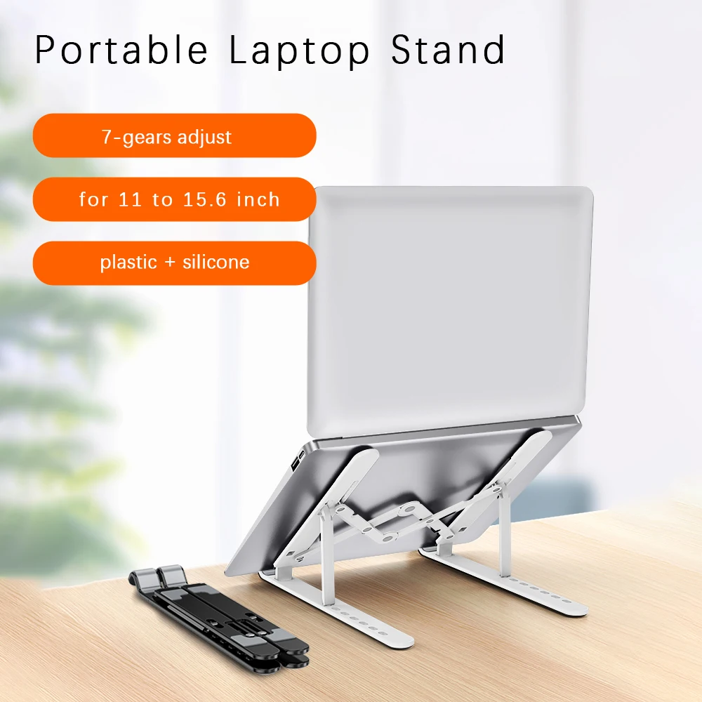 

Portable Plastic Laptop Stand Angle Regulate Cooling Riser for 11 to 15.6 inch Notebook Computer Holder Support Base