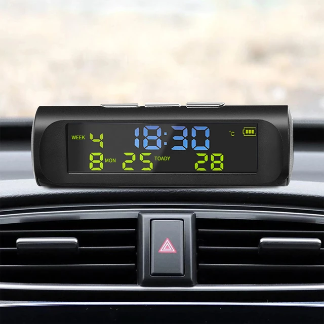 Auto Solar Digitaluhr Datum Woche Thermometer Automobile interne