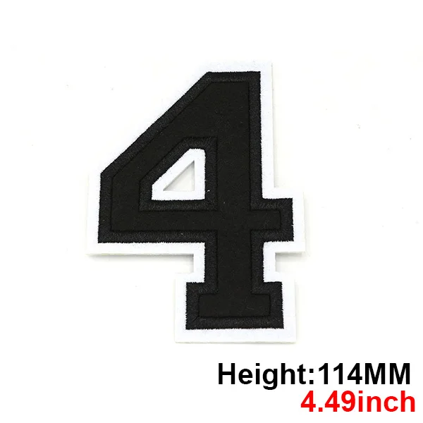 Large Black Embroidered Number Patch 114mm - Iron-On Applique for Clothing, Accessories, and Crafts