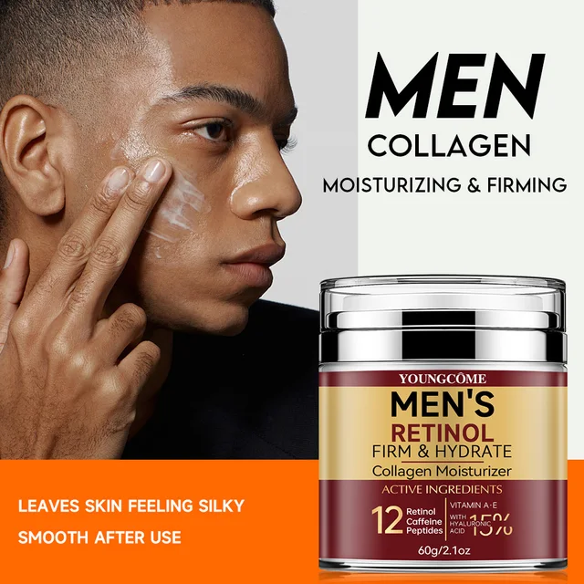 Men's Retinol Firming Face Cream Skincare Moisturizing Collagen Brightening Smooth Wrinkles Facial Face Men Skin Care Treatment 1