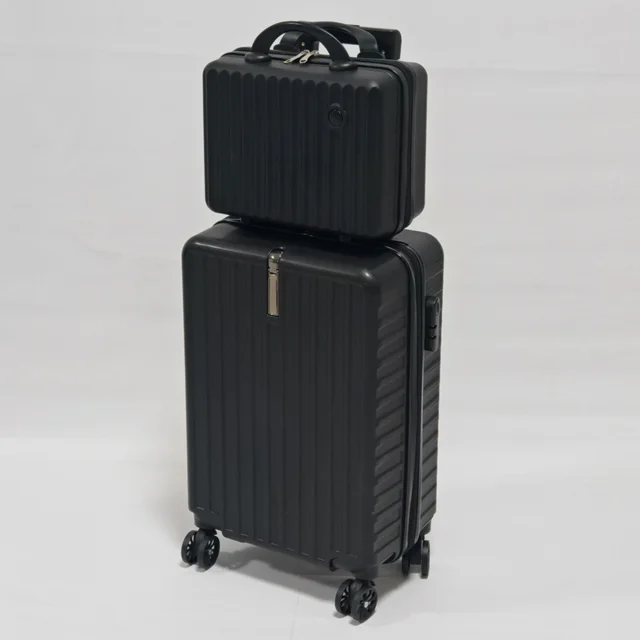 Ensemble de 2, valise à roulettes et combinaison de valises de 20 pouces, matériau rigide anti-chute et résistant à la pression en PP, rangement en couches, fermeture à glissière 1