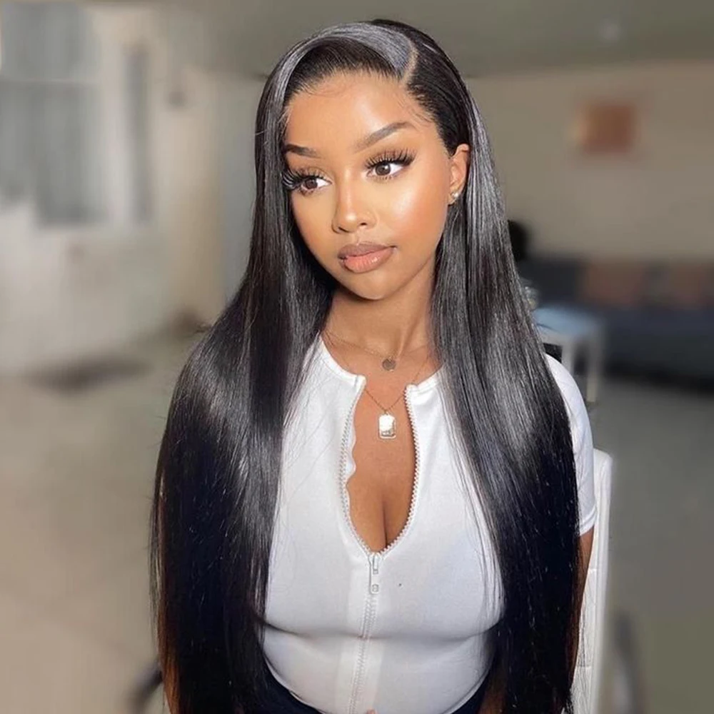 

30 Inch Bone Straight Frontal Wig 13x4 Hd Lace Glueless Brazilian 100% Remy Hair Straight Lace Front Human Hair Wigs For Women