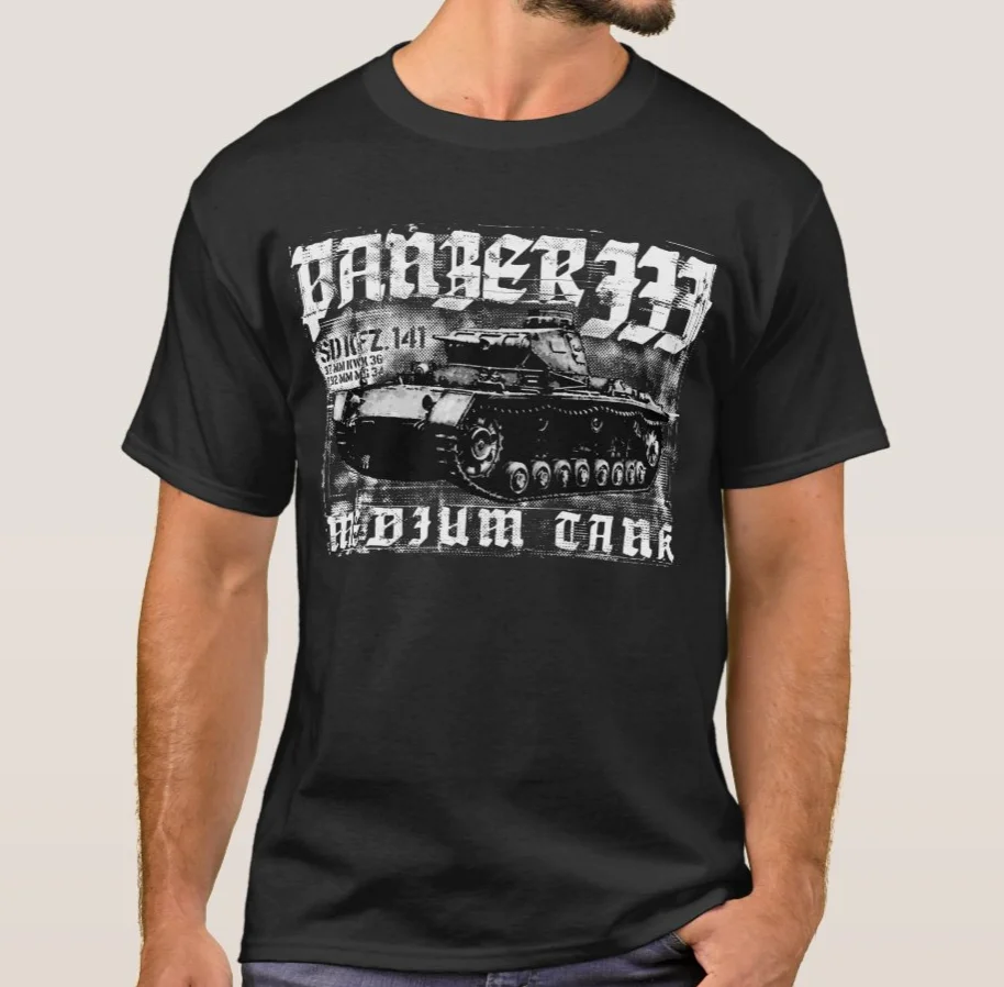 

WWII German Army Wehrmacht Panzer III Medium Tank T-Shirt 100% Cotton O-Neck Summer Short Sleeve Casual Mens T-shirt Size S-3XL