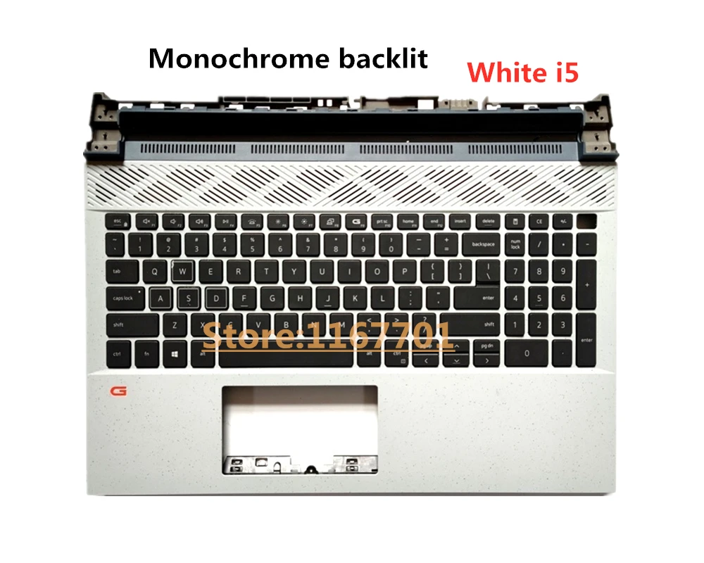Dell Inspiron G15 5510 5511 5515, 미국 오리지널 노트북, 흑백, RGB 백라이트 키보드 커버, 케이스, 쉘, 화이트, 그린, 블랙, 신제품