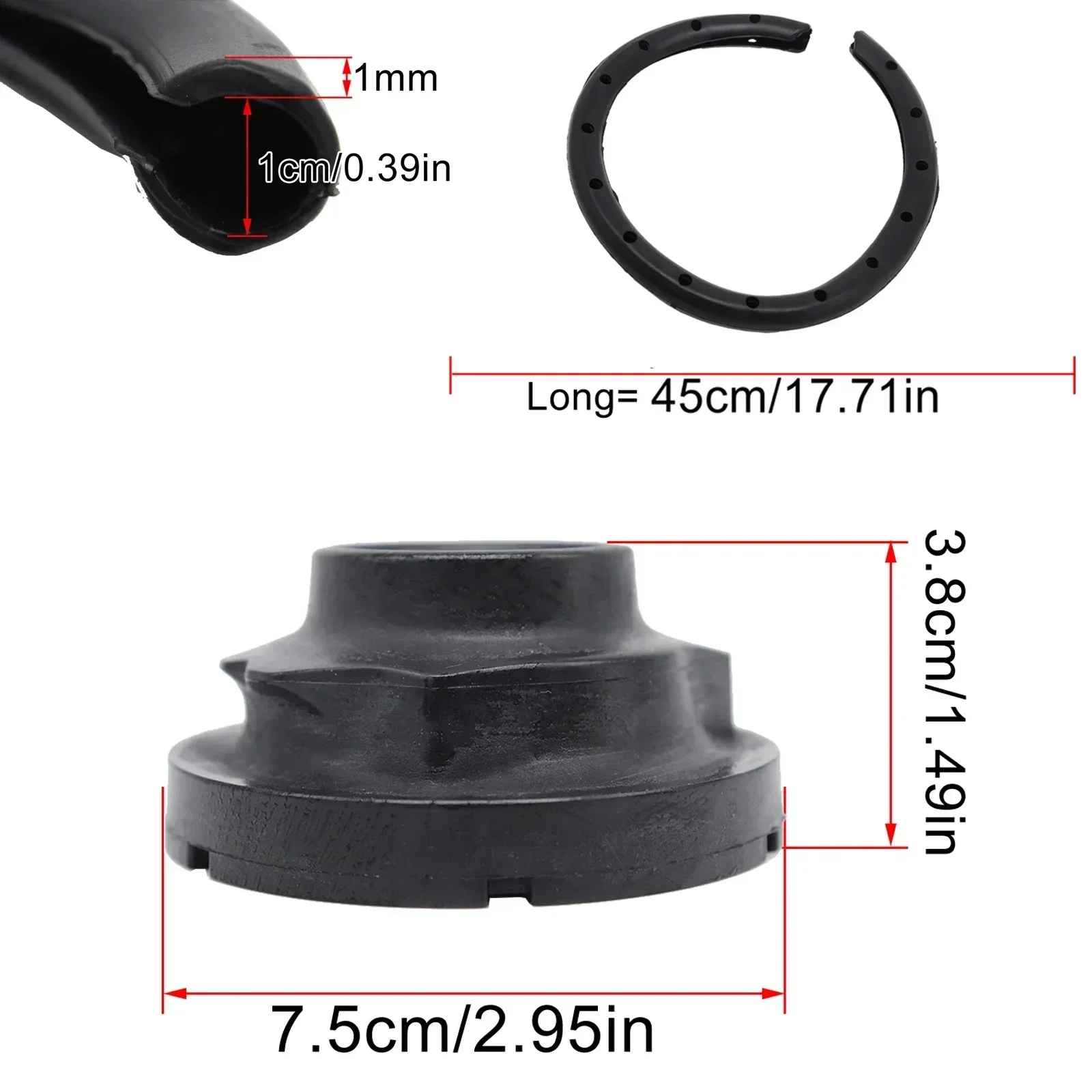 2 X Rear Shock Rubber Mount Buffer Stop - 130mm VW Audi Seat Skoda 1j0512131b 3 7543 P