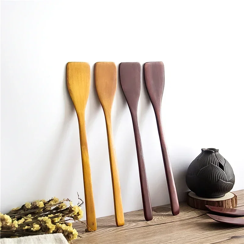 Kitchen Utensils Wooden Non-Stick Scoops Natural Wooden Spatula Turner Fried Shovel Kitchen Utensils Shovel Cooking Tool for The Chef Home Cook