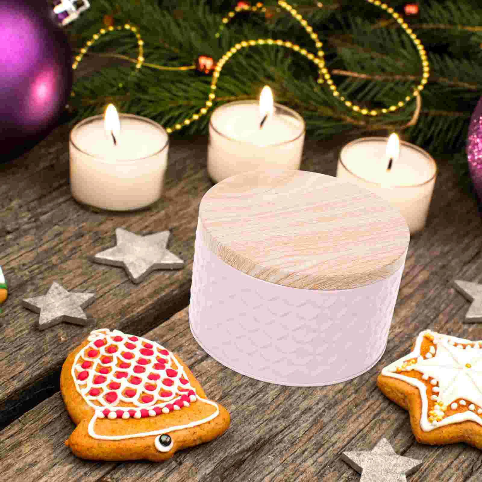 2 Pcs Chocolate Wrought Iron Packing Box Candy Jars with Lids Goods Bread Container Biscuit Storage Case