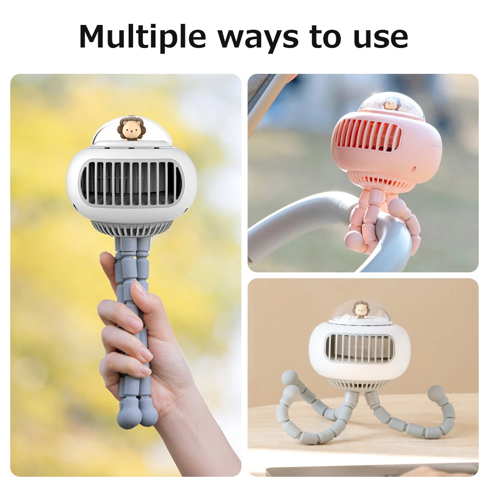 Mini elastīgs gaisa kondicionieris, 3600mAh uzlādējams ratiņu dzesēšanas ventilators, 130° automātiska rotācija, 4 pārnesumu vēja ventilators, rokas, kluss lietošanai ārpus telpām_voghion.com