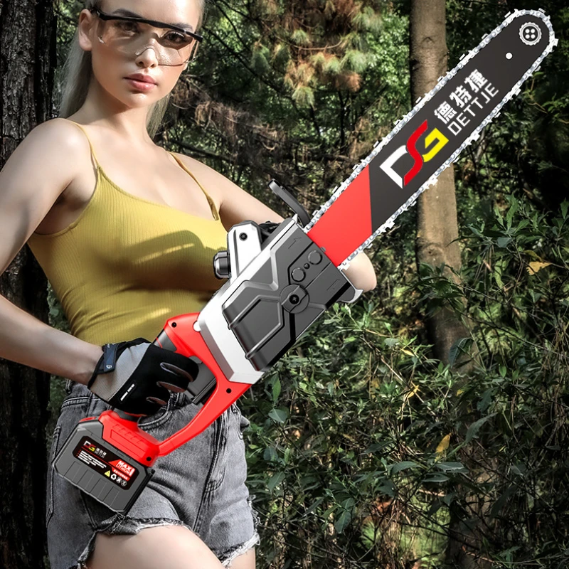 16-inch Rechargeable High-power Electric Chain Saw Home Use Cordless Lithium Electric Chain Saw Garden Pruning Saw 6