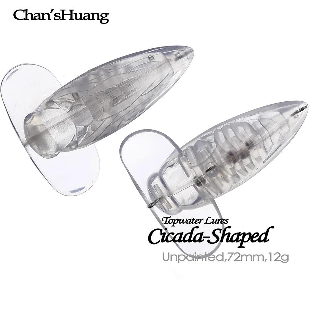 

Chan'sHuang, 10 шт., 7,2 см, 12 г, неокрашенный воблер в форме цикады, рыболовная приманка, снасть «сделай сам», пустая приманка