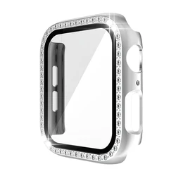 Luxury Crystal Glass Watch Case with Screen Protector - Premium Protective PC Cover for 40mm Series SE 6 5 4 (Silver)