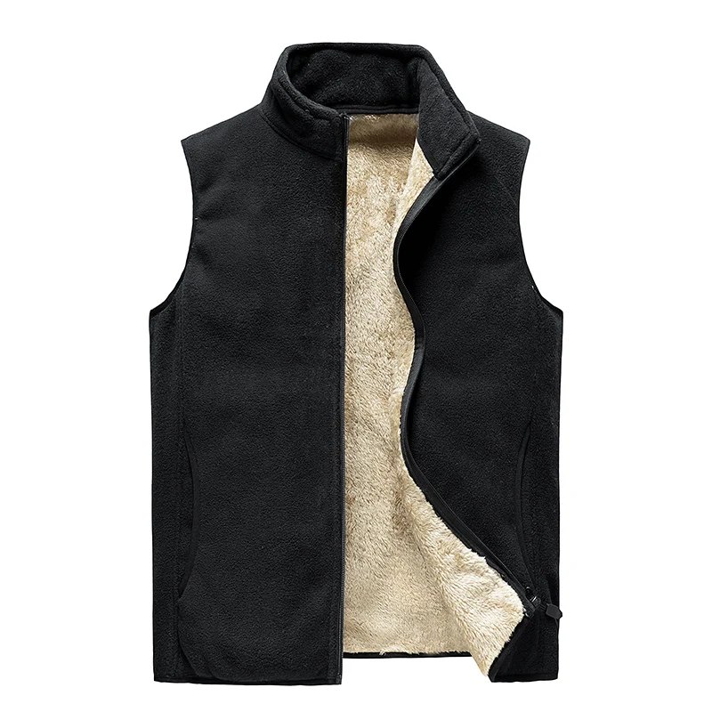 Autumn Winter Fleece Mens Vest Jacket Casual Warm Thick Large Size Plus Size 8XL Male  Sleeveless Vest Waistcoat New Loose Vest men sleeveless sweater vest male autumn spring cotton knitted contrast vest sweater man business v neck top slim sweater boy g43