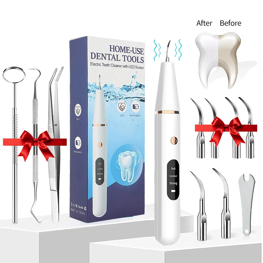 Ultrasonic Dental Scaler Cálculo Tártaro Branqueamento Eliminador de Dispositivos Removedor Ultra Elétrico Sonic Tooth Cleaner