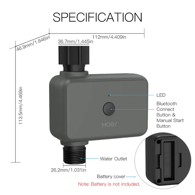 MOES Smart Tuya Bluetooth Garden Water Timers Rain Delay Programmable Automatic Irrigation Timer with Hub Required 6