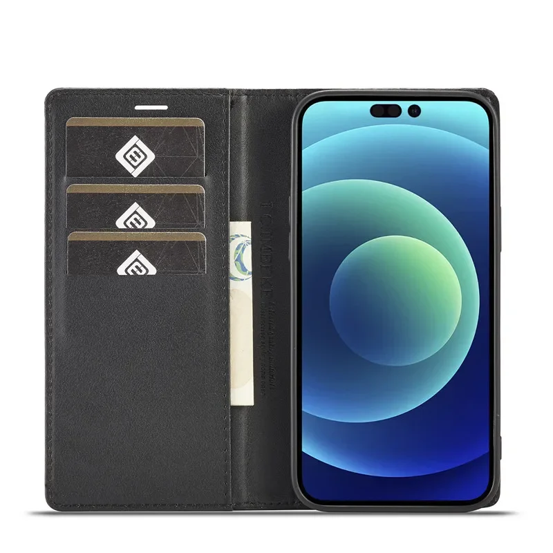 Phone Case Leather Phone Case Leather Wallet Case Leather Case Carbon Fiber Case Carbon Fiber Wallet Flip Phone Case For Xiaomi Poco M6 Pro 4G C65 X6 X3 NFC X5 PocoX6 Pro 5G Cover Leather Protective Card Bag