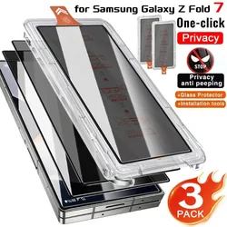 3 - Piece Anti - Spy Privacy Screen Protector Set with Easy Installation - Tempered Glass - 3Pcs Privacy Glass