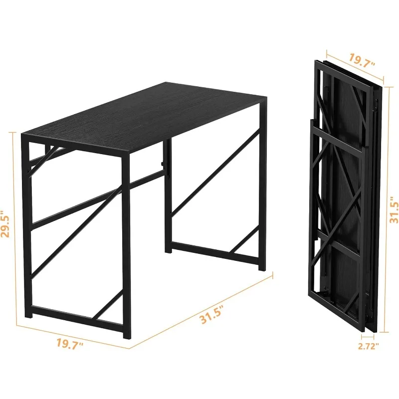 Folding Desk Writing Computer Desk for Home Office, No-Assembly Study Office Desk Foldable Table 3