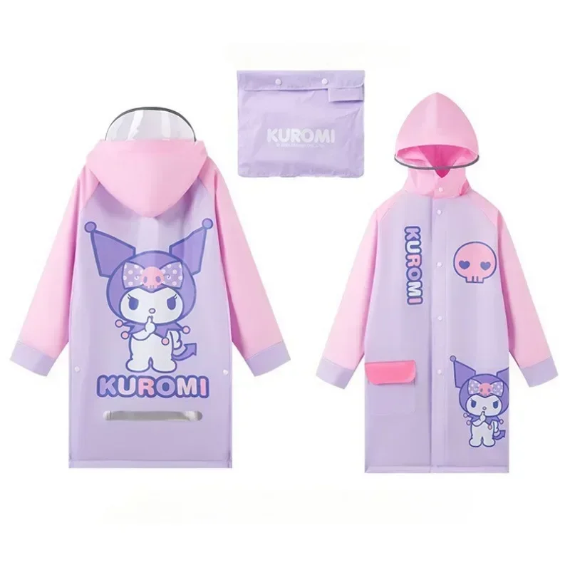 Kawaii Hello Kitty Kid Raincoat Sanrio Kuromi My Melody Cinnamoroll Children Boy Girl Rain Poncho Reusable Waterproof Rain Coat cosplay costumes