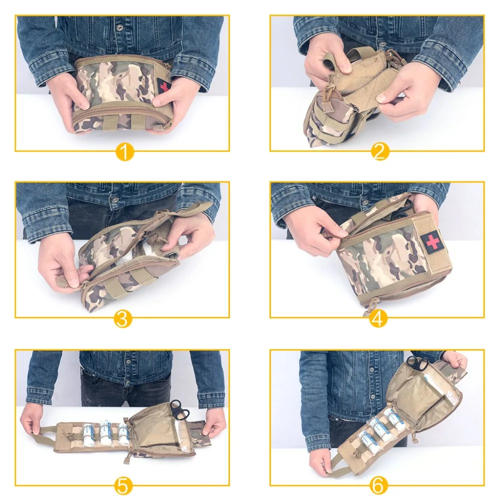 EDC Medical Bag Molle Tactical Pouch First Aid Kits Outdoor Male Car Emergency Camping Hiking Survival EMT Utility Pack Hunting