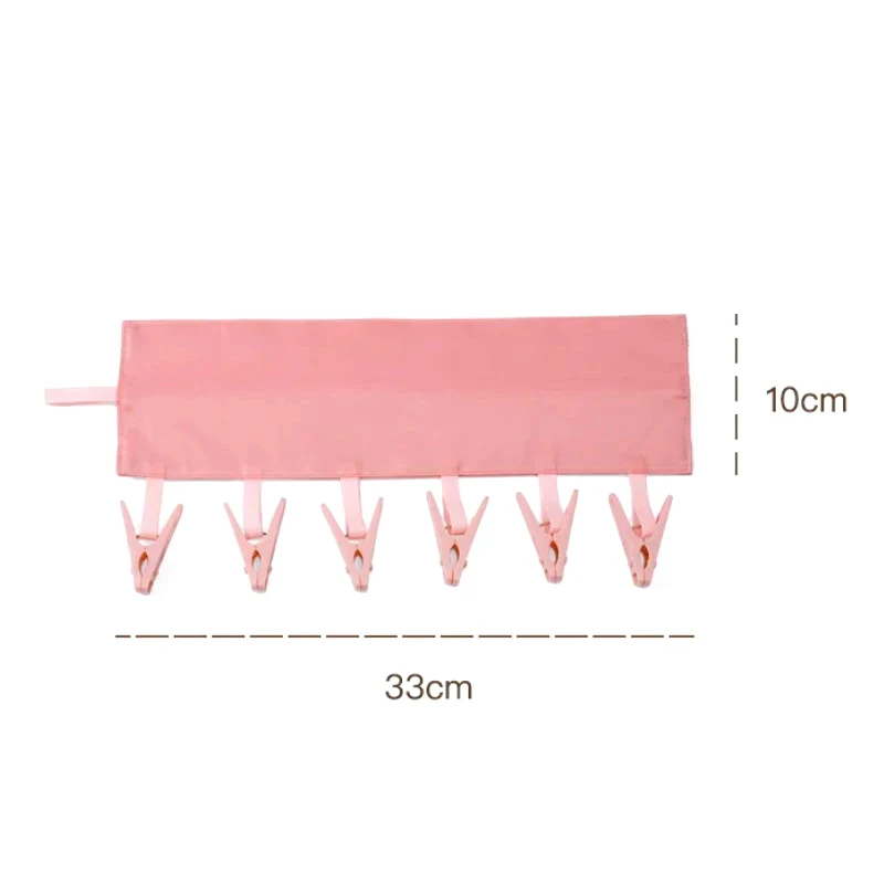 Multifunctional Folding Clothespin Hanger Fabric Clip Drying Hanger Sock Clip Underwear Clip Travel Portable Fabric Hanger 6