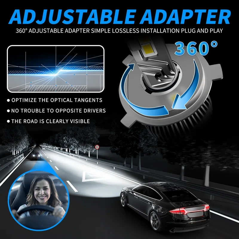 H11 LED 헤드라이트 전구 3000K 4300K 자동차 안개등 9004 9005 HB3 9006 HB4 H1 H7 H8 H9 12V 130W 자동차 램프
