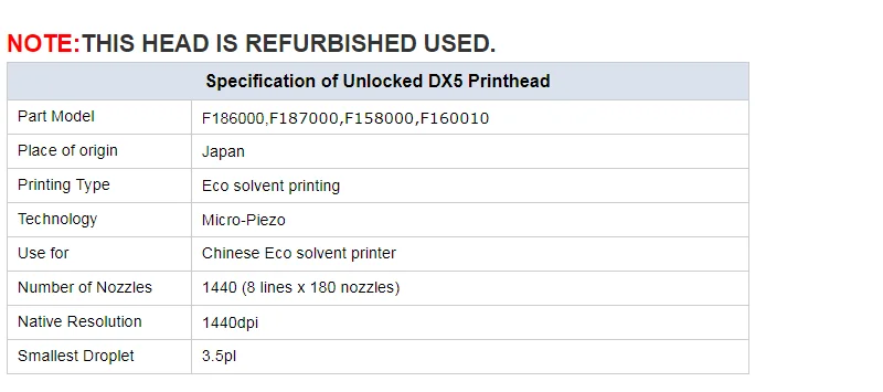 99% new Printhead Print head Nozzle Refurbished For Epson DX5 RJ900 JV33 JV3 For 1604 1614 F186000, F160010,F187000 canon printer paper feed roller