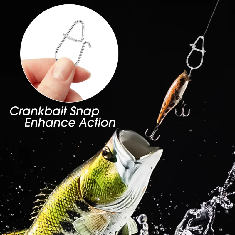 Stainless steel gourd snap safety fast clip 100/500pcs fishing lure rigs connector tool