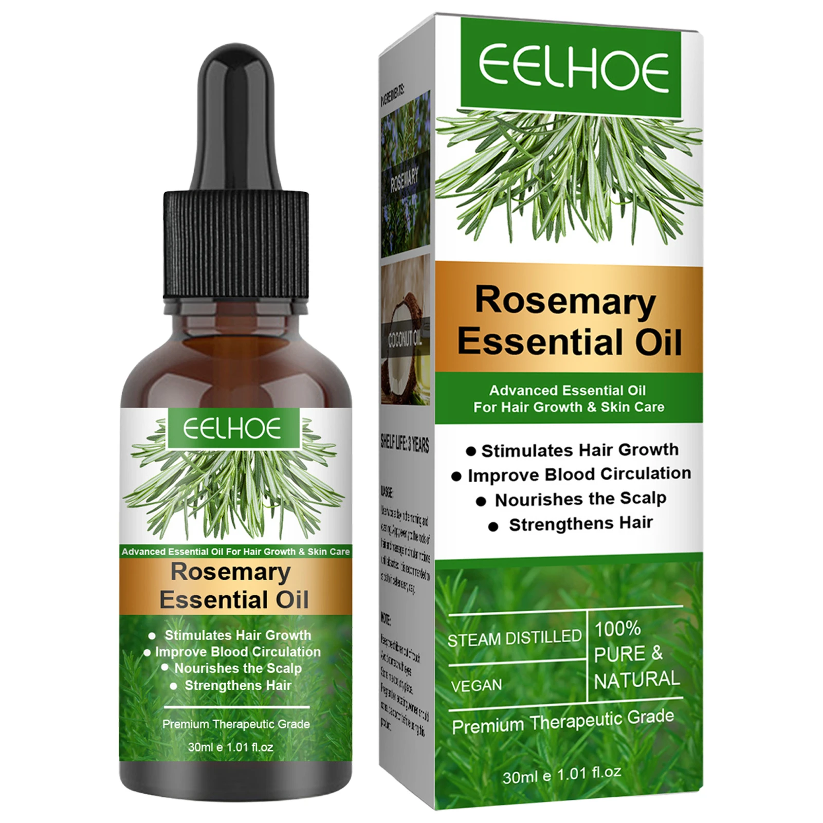 30ml Rosemary Hair Oil Nourishment Scalp & Stimulates Hair Growth Hair Care  Essential Oil Refreshing Firming Skin Rosemary Oil - Hair Loss Product  Series - AliExpress