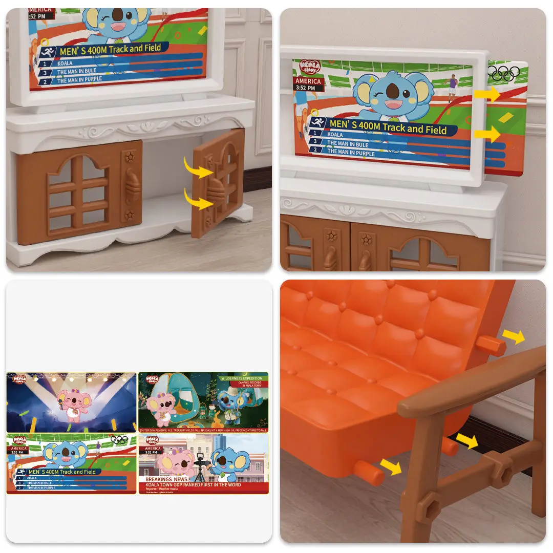 Miniature Items Furniture Family Toy Dollhouse Livingroom Bathroom Kitchen Classroom Set Pretend Creative Ideas Kids Toy Gift 3