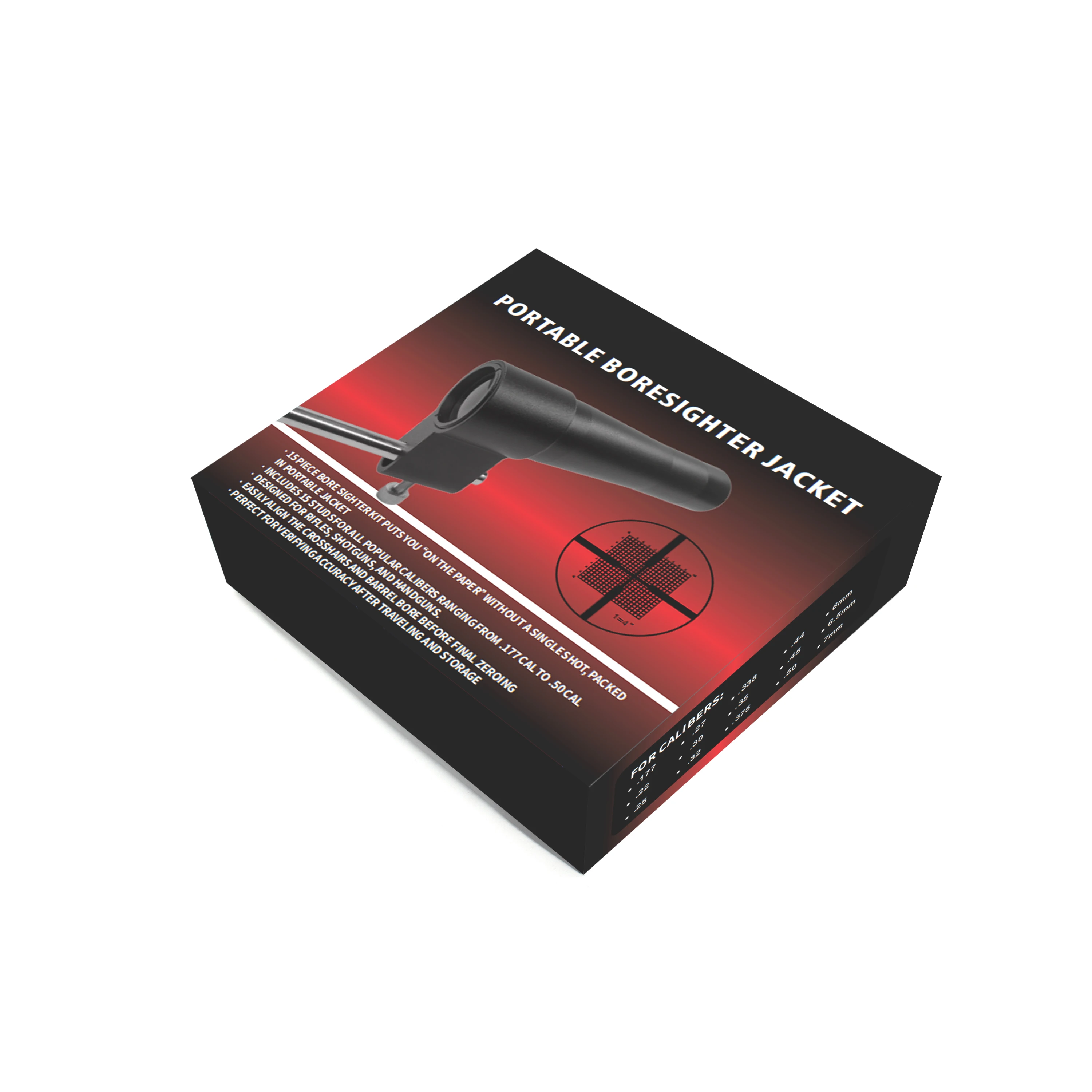 15 caliber boresight kit shooting training sight quick calibration set with red dot zeroing device