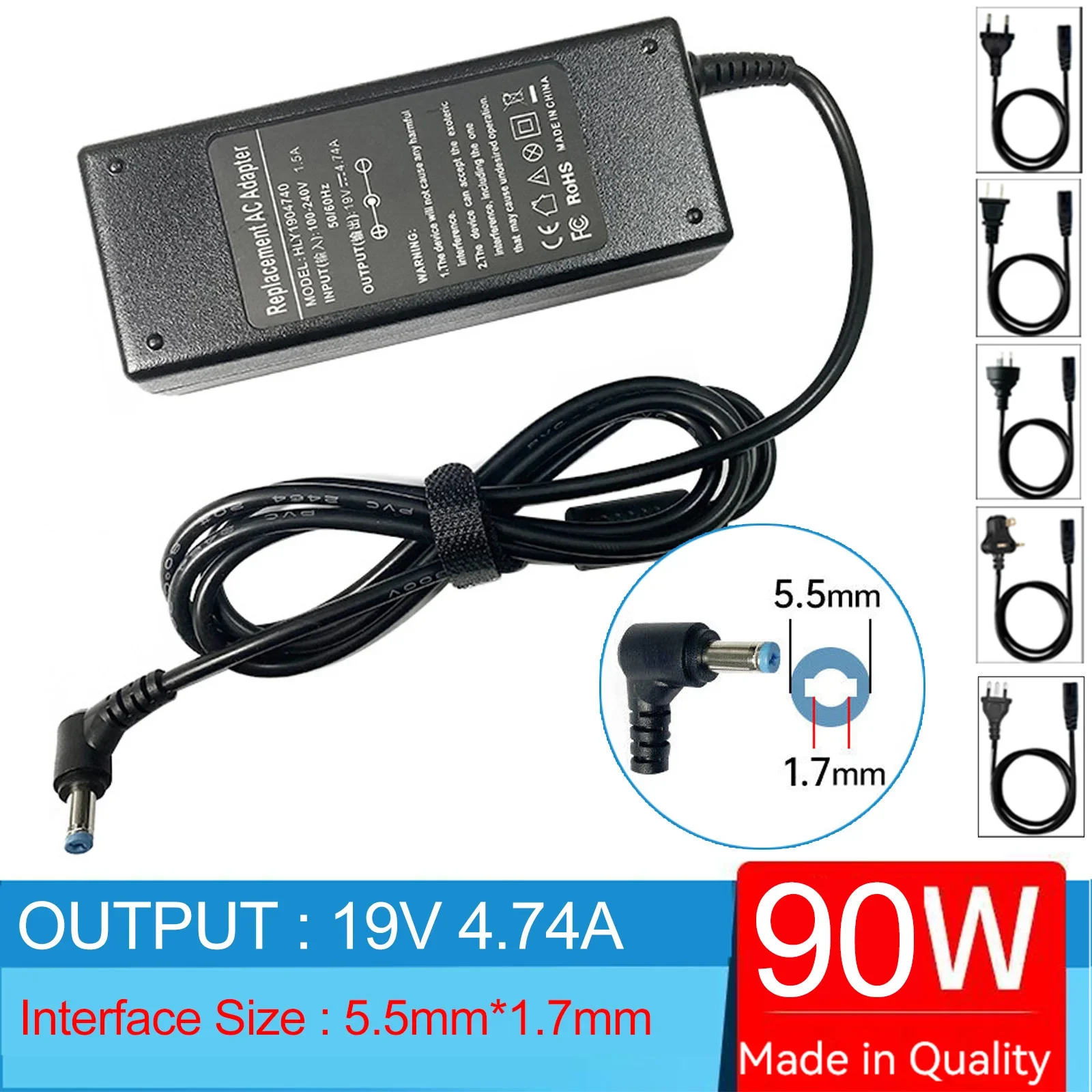 

19V 4.74A Laptop Ac Adapter Charger For Acer Aspire 5750 5755 5810 7741 7745 7750 5820t 7736z 7739z ADP-90SB BB ADP-90CD DB