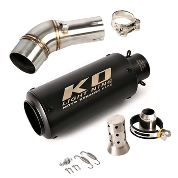 51MM Exhaust Pipe FOR KAWASAKI Z250SL Any Year Motorcycle Escape Muffler Mid Link Pipe Slip On With DB Killer Stainless Steel
