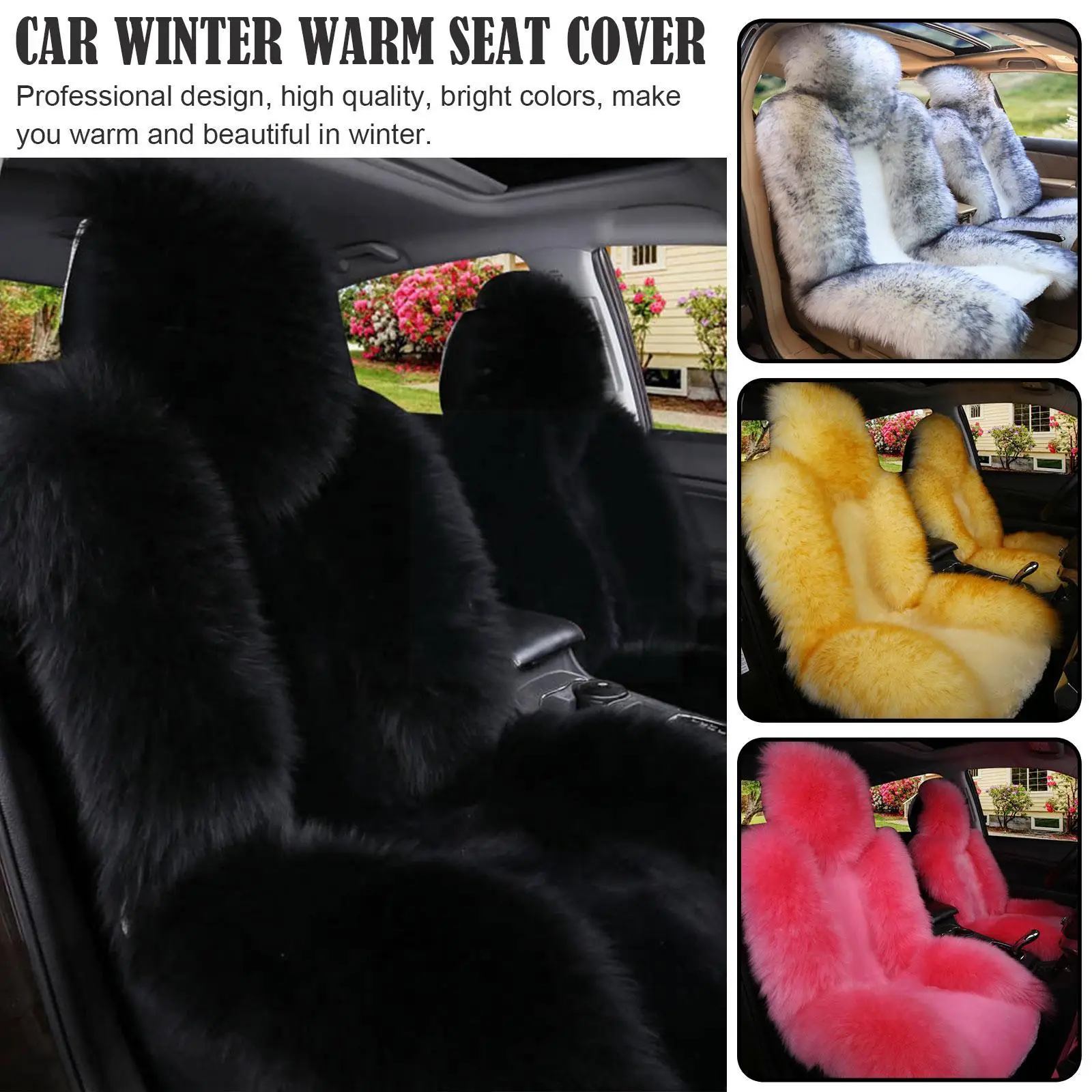 Winter 100% Natürliche Lange Wolle Auto Sitz Abdeckung Matte Warme  Australischen Schaffell Fell Auto Sitzkissen Plüsch Universal Größe 1 stück  - AliExpress