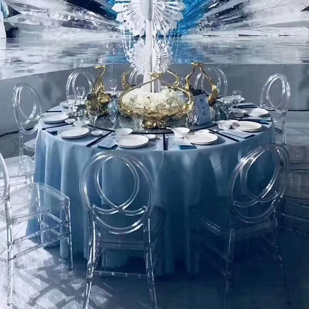 

Hot Sale Modern Acrylic round back wedding Plastic Transparent Chairs