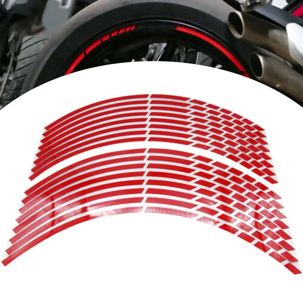 

16pcs Car Motorcycle Tire Rim Stickers 17"18" Reflective Wheel Tyre Sticker Decors Motorbike Auto Decals Car Wheel Stickers