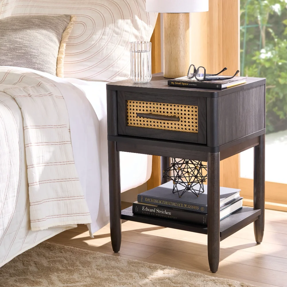 

Better Homes & Gardens Springwood Caning Night Stand, Charcoal Finish furniture bedroom