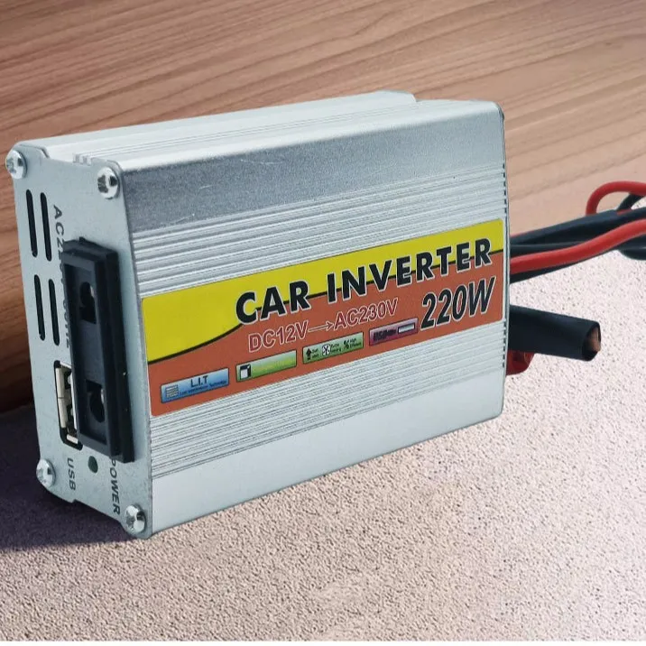 220W Power Inverter Car Mounted Solar Inverter USB Voltage Transformer Portable DC 12V To AC 220V Conversion USB Battery Clip