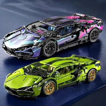 New 1280Pcs Technical Building Blocks Racing Car Model Remote Control Electric RC Car Version Optional Construction Toys For Boy 1