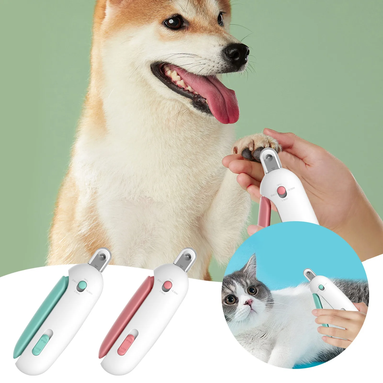Dog Combs for Grooming Long Hair Cat Nail Clipper With Adjustable Aperture Dogs Nail Trimmer With 4 Gears & Dog And Cat Combo