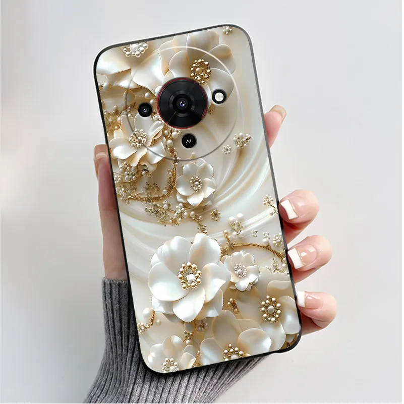 Butterfly Flower Black Soft Silicone Phone Case - Stylish Protective Back Cover