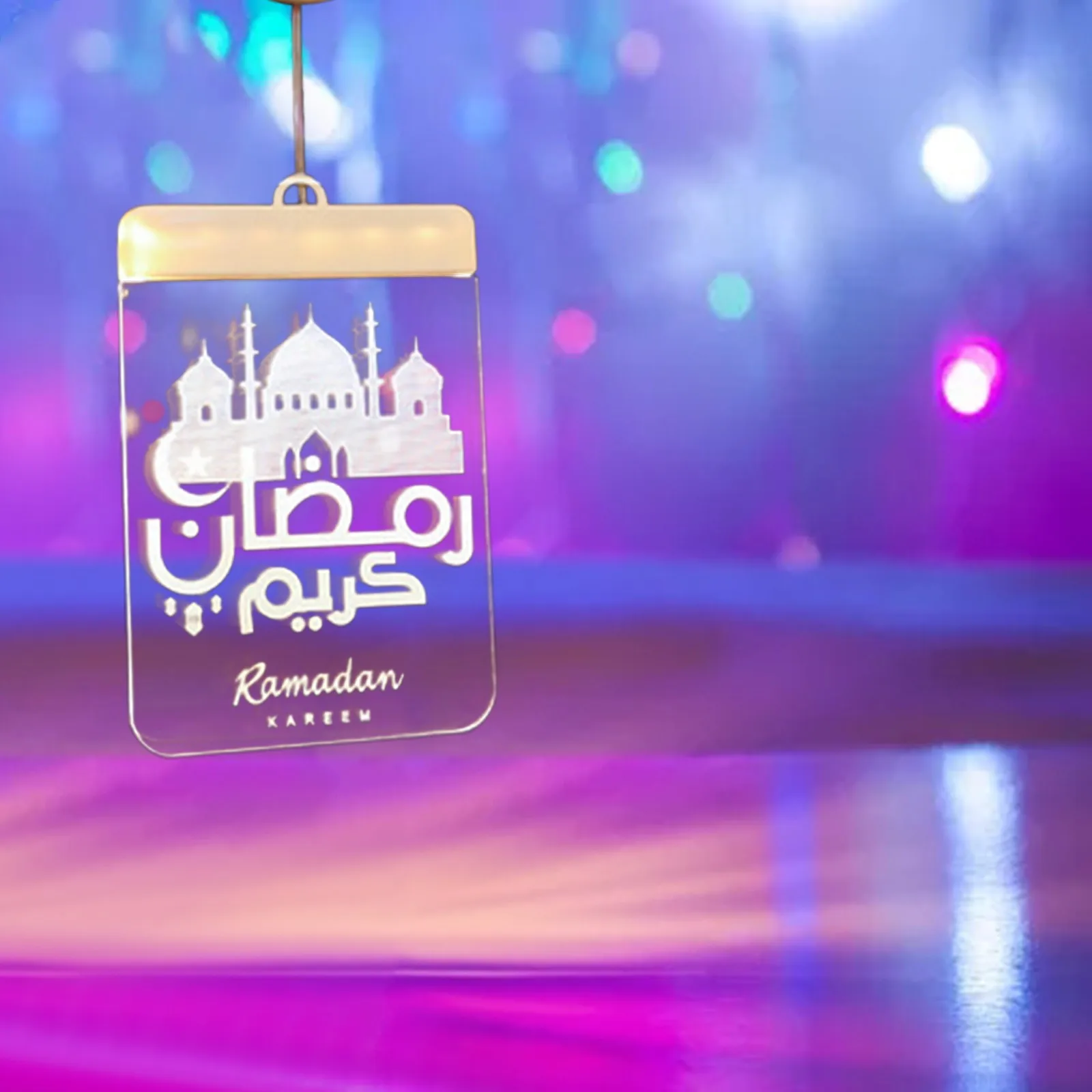 

DIY Ramadan Moon Star Mosque EID Mubarak Lamp Light 3D Hanging Lamp Room Layout Castle Decorative Islamic Muslim Party Supplies